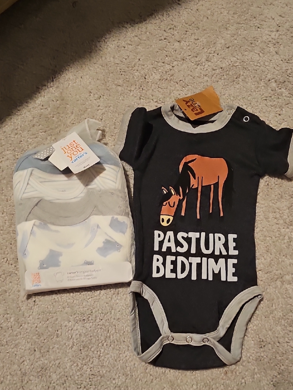 Black 'Pasture Bedtime' One-Piece Bodysuit